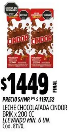 Supermercados Yaguar Cindor leche chocolatada brik oferta