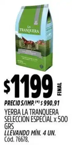 Supermercados Yaguar La tranquera yerba seleccion especial oferta