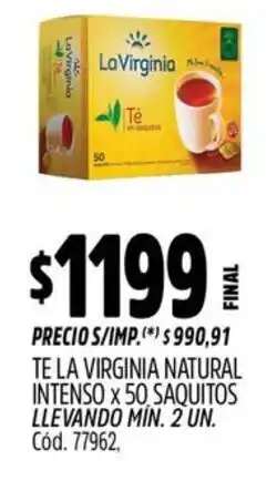 Supermercados Yaguar La virginia Té natural intenso oferta