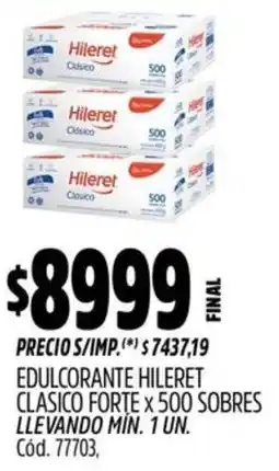 Supermercados Yaguar Hileret edulcorante clasico forte oferta