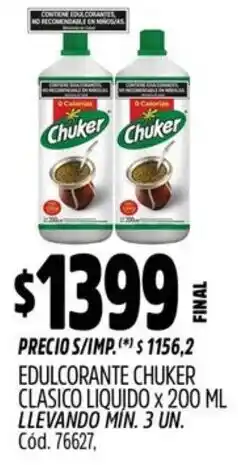Supermercados Yaguar Chuker edulcorante clasico liquido oferta