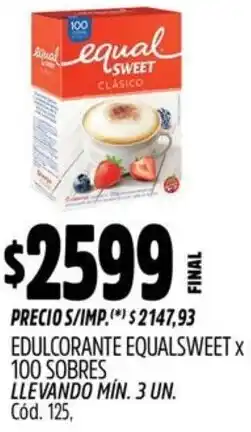 Supermercados Yaguar Equalsweet edulcorante oferta