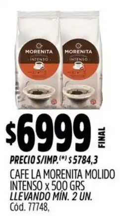 Supermercados Yaguar La morenita cafe molido intenso oferta