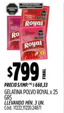 Supermercados Yaguar Royal gelatina polvo oferta