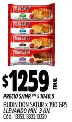 Supermercados Yaguar Don satur budin oferta