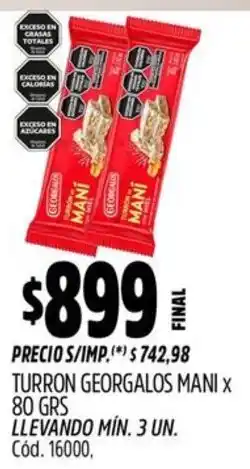 Supermercados Yaguar Turron georgalos maní oferta