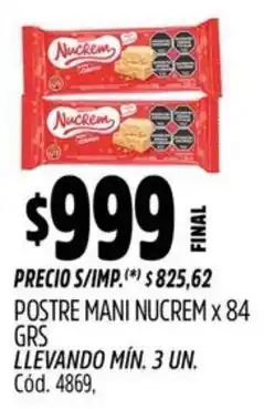 Supermercados Yaguar Nucrem postre maní oferta