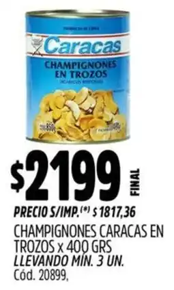 Supermercados Yaguar Caracas champignones en trozos oferta