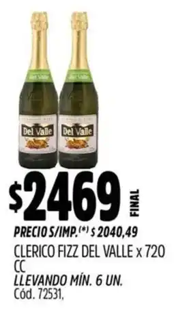 Supermercados Yaguar Del valle clerico fizz oferta