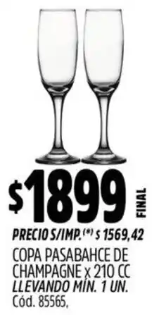 Supermercados Yaguar Copa pasabahce de champagne oferta