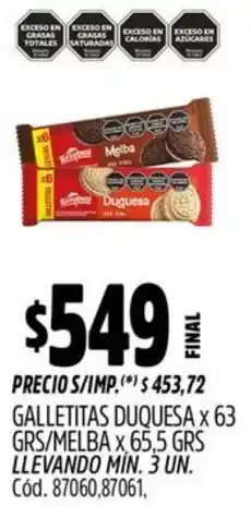 Supermercados Yaguar Duquesa galletitas oferta