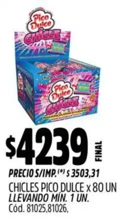 Supermercados Yaguar Pico dulce chicles oferta