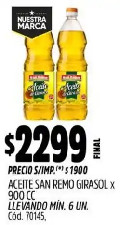 Supermercados Yaguar San remo girasol aceite oferta