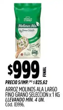 Supermercados Yaguar Molinos ala arroz largo fino grano seleccion oferta