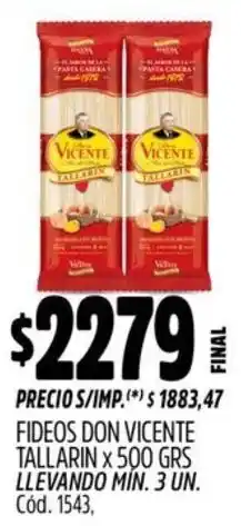 Supermercados Yaguar Don vicente fideos tallarin oferta