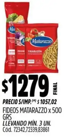 Supermercados Yaguar Matarazzo fideos oferta