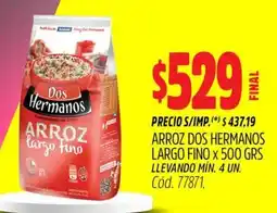 Supermercados Yaguar Arroz dos hermanos largo fino oferta