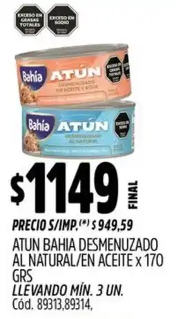 Supermercados Yaguar Bahia atún desmenuzado al natural/en aceite oferta