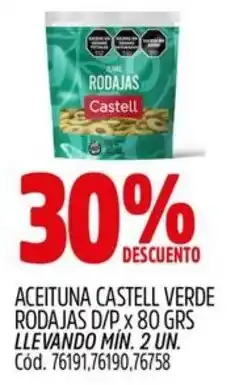 Supermercados Yaguar Castell aceituna verde rodajas d/p oferta