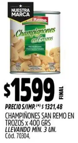 Supermercados Yaguar San remo champiñones en trozos oferta