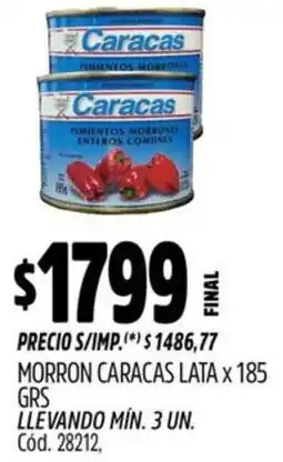 Supermercados Yaguar Caracas morron lata oferta