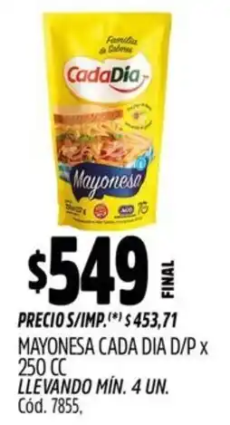 Supermercados Yaguar Cada día mayonesa d/p oferta
