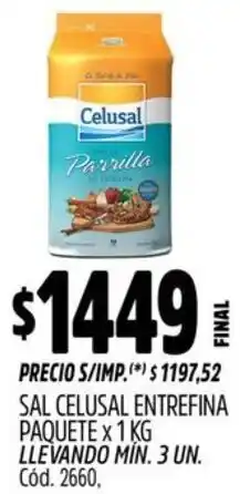 Supermercados Yaguar Celusal sal entrefina paquete oferta