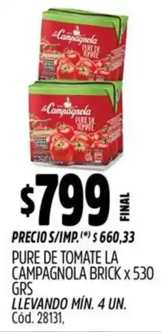 Supermercados Yaguar La campagnola pure de tomate brick oferta