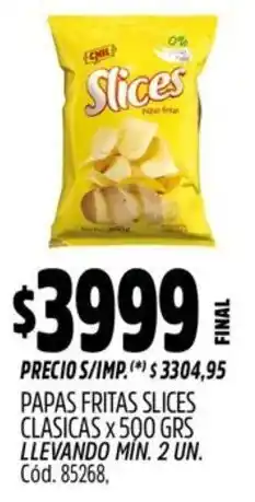Supermercados Yaguar Slices clasicas papas fritas oferta