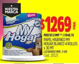 Supermercados Yaguar My hogar papel higienico blanco oferta