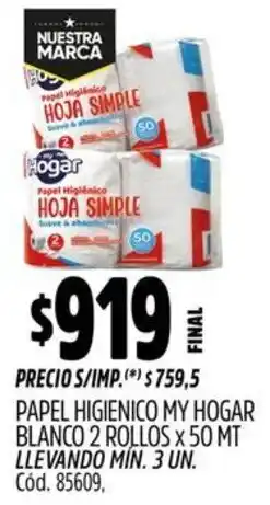 Supermercados Yaguar My hogar papel higienico blanco oferta