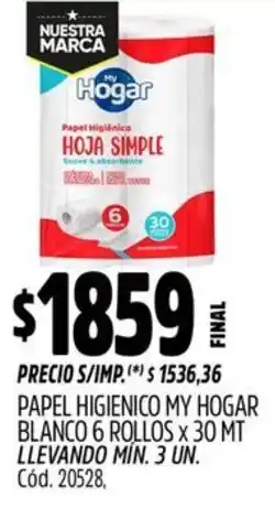 Supermercados Yaguar My hogar papel higienico blanco oferta
