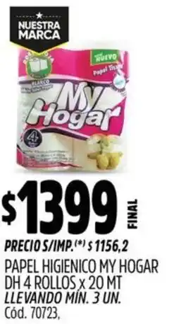 Supermercados Yaguar My hogar papel higienico dh oferta