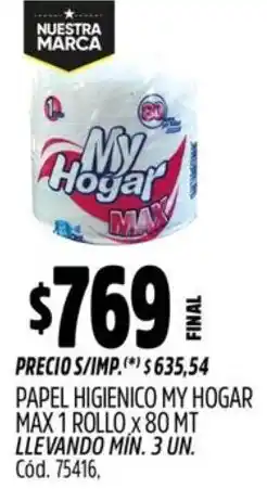 Supermercados Yaguar My hogar papel higienico max oferta