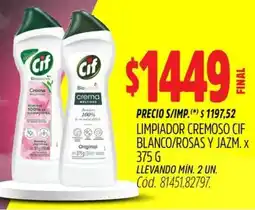 Supermercados Yaguar Cif limpiador cremoso blanco/rosas y jazm. oferta