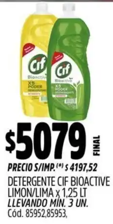 Supermercados Yaguar Cif detergente bioactive limon/lima oferta