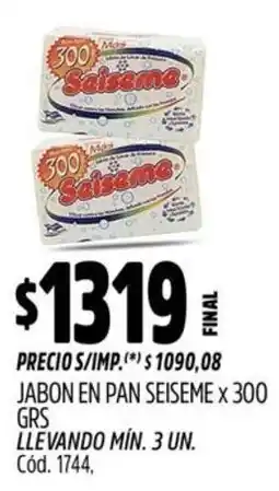 Supermercados Yaguar Seiseme jabon en pan oferta