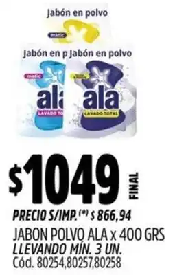 Supermercados Yaguar Ala jabon polvo oferta