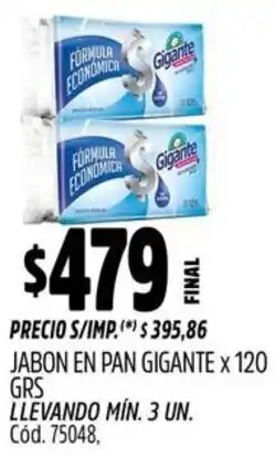 Supermercados Yaguar Gigante jabon en pan oferta