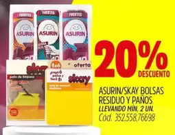 Supermercados Yaguar Asurin/skay bolsas residuo y paños oferta