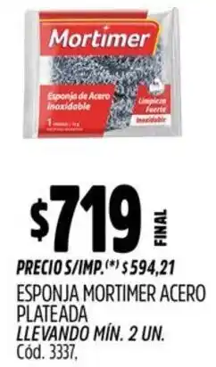 Supermercados Yaguar Mortimer esponja acero plateada oferta