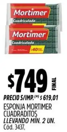 Supermercados Yaguar Mortimer esponja cuadraditos oferta