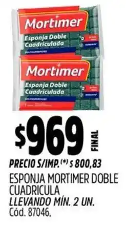 Supermercados Yaguar Mortimer esponja doble cuadricula oferta
