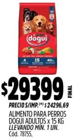 Supermercados Yaguar Purina dogui alimento para perros adultos oferta