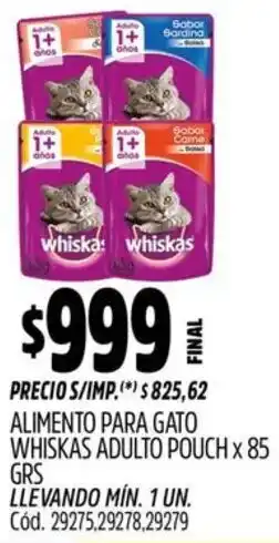 Supermercados Yaguar Whiskas alimento para gato adulto pouch oferta