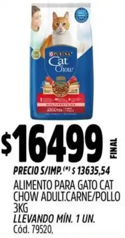 Supermercados Yaguar Purina cat chow alimento para gato adult.carne/pollo 3kg oferta