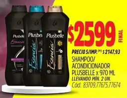 Supermercados Yaguar Plusbelle shampoo/ acondicionador oferta