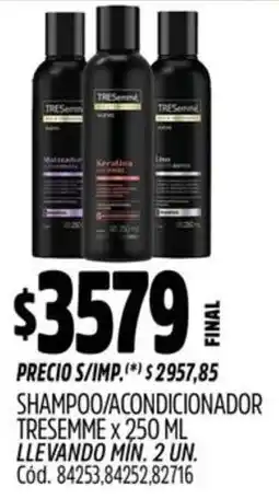 Supermercados Yaguar Tresemme shampoo/acondicionador oferta