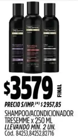Supermercados Yaguar Tresemme shampoo/acondicionador oferta