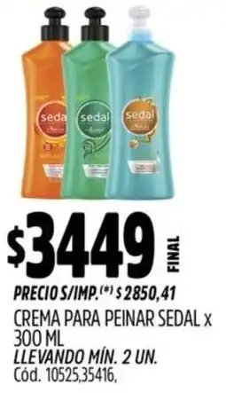 Supermercados Yaguar Sedal crema para peinar oferta